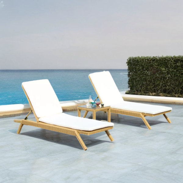 HOMEBASE OFFICE LLC Outdoor Pool Beach Rattan Deck Chairs Outdoor